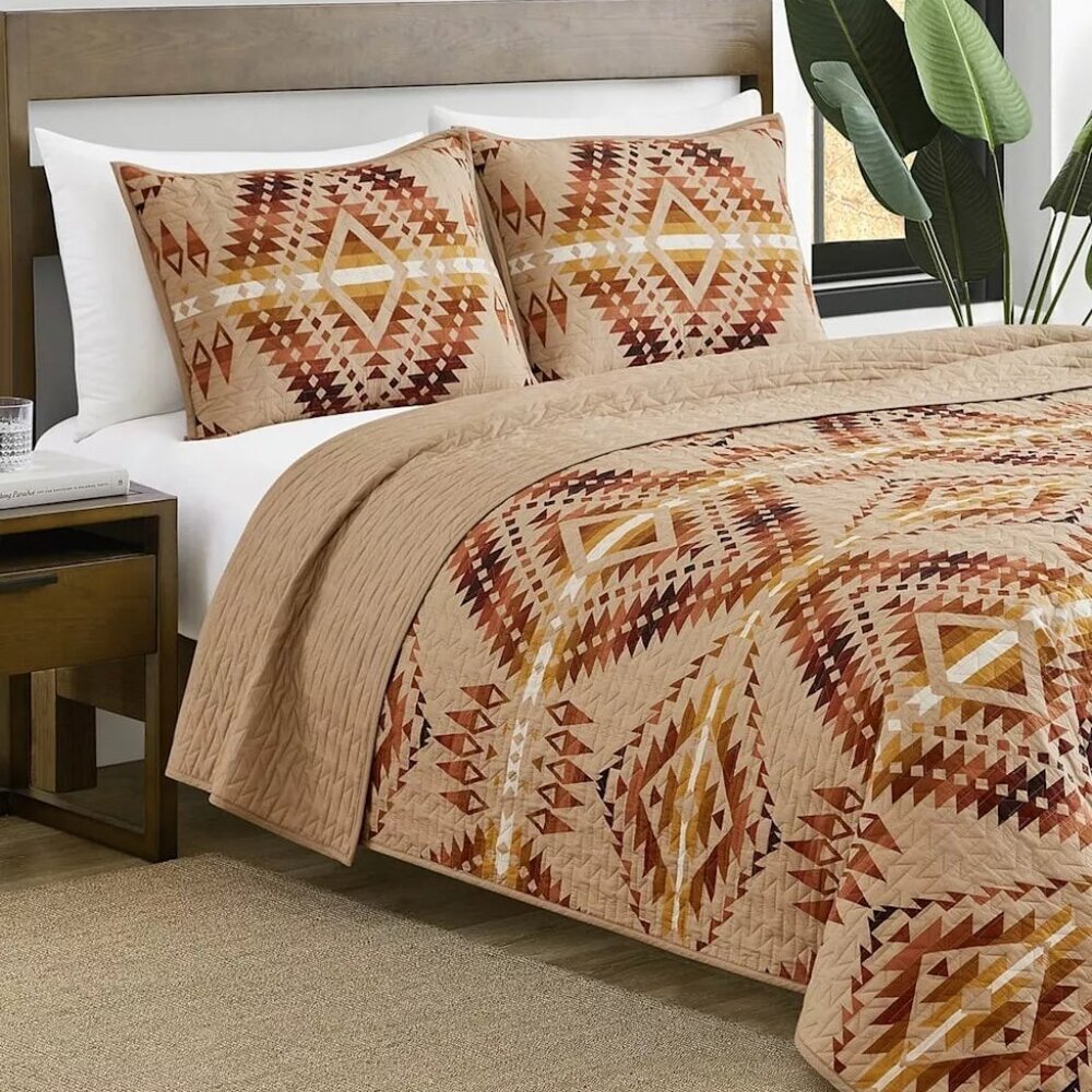 PENDLETON Mission Trails Irish Cream 3 Pc. Full/Queen COVERLET SET